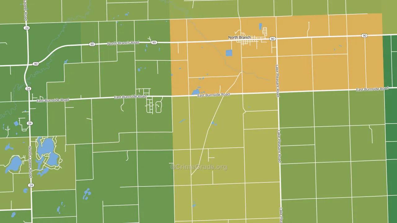 North Branch, MI Map of Drug-Related Crime Rates
