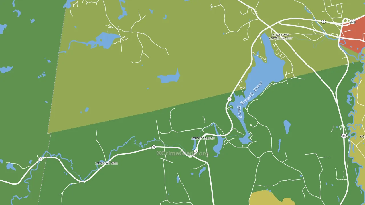 North Branch, NH Map of Drug-Related Crime Rates