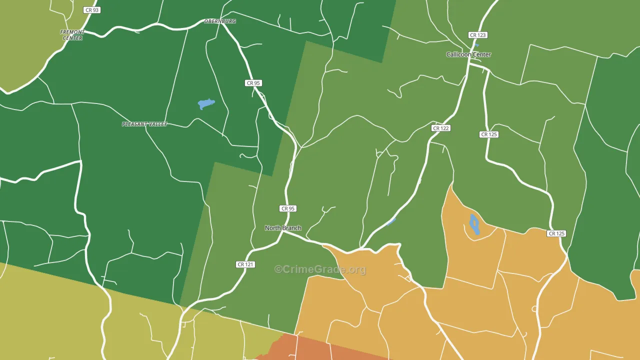 North Branch, NY Map of Drug-Related Crime Rates