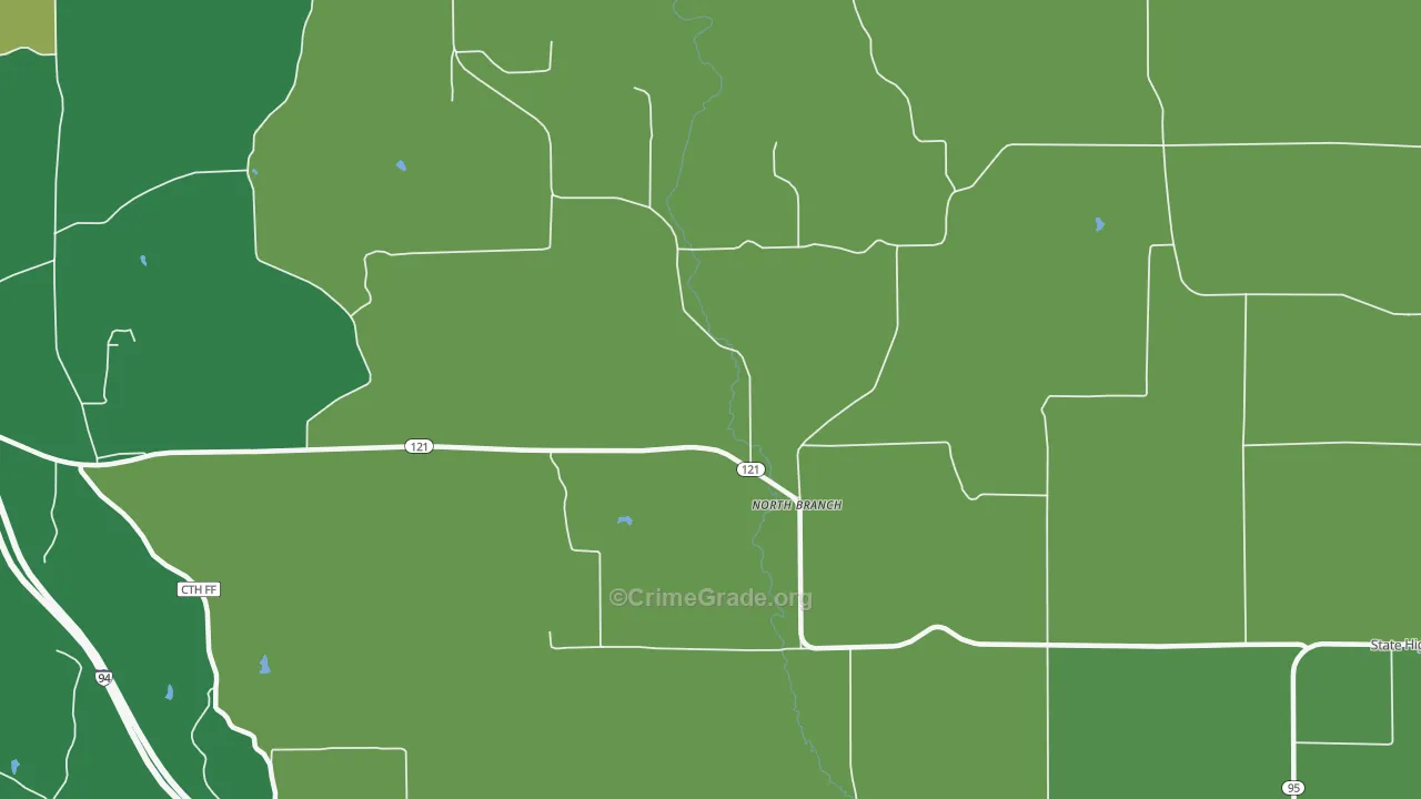 North Branch, WI Map of Drug-Related Crime Rates