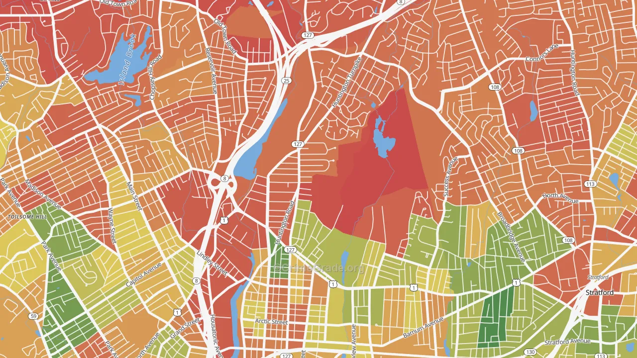 North Bridgeport, Bridgeport, CT Map of Drug-Related Crime Rates