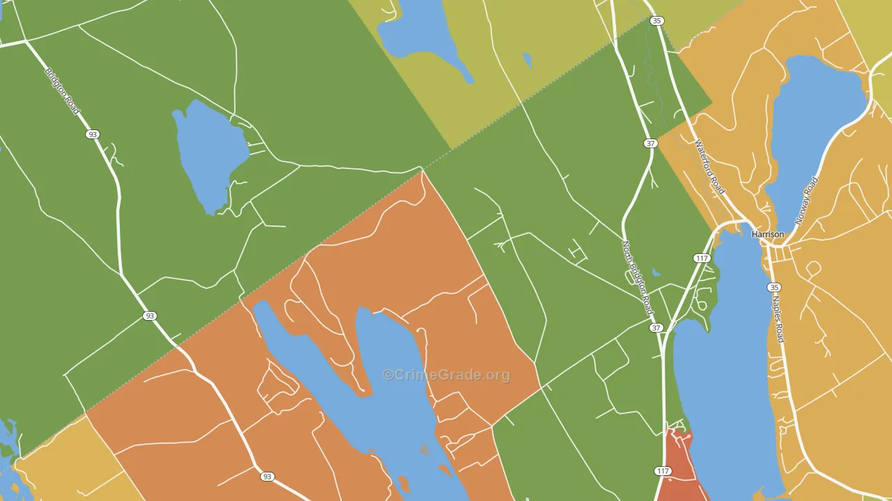 North Bridgton, ME Map of Drug-Related Crime Rates