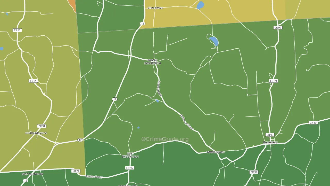 North Brookfield, NY Map of Drug-Related Crime Rates