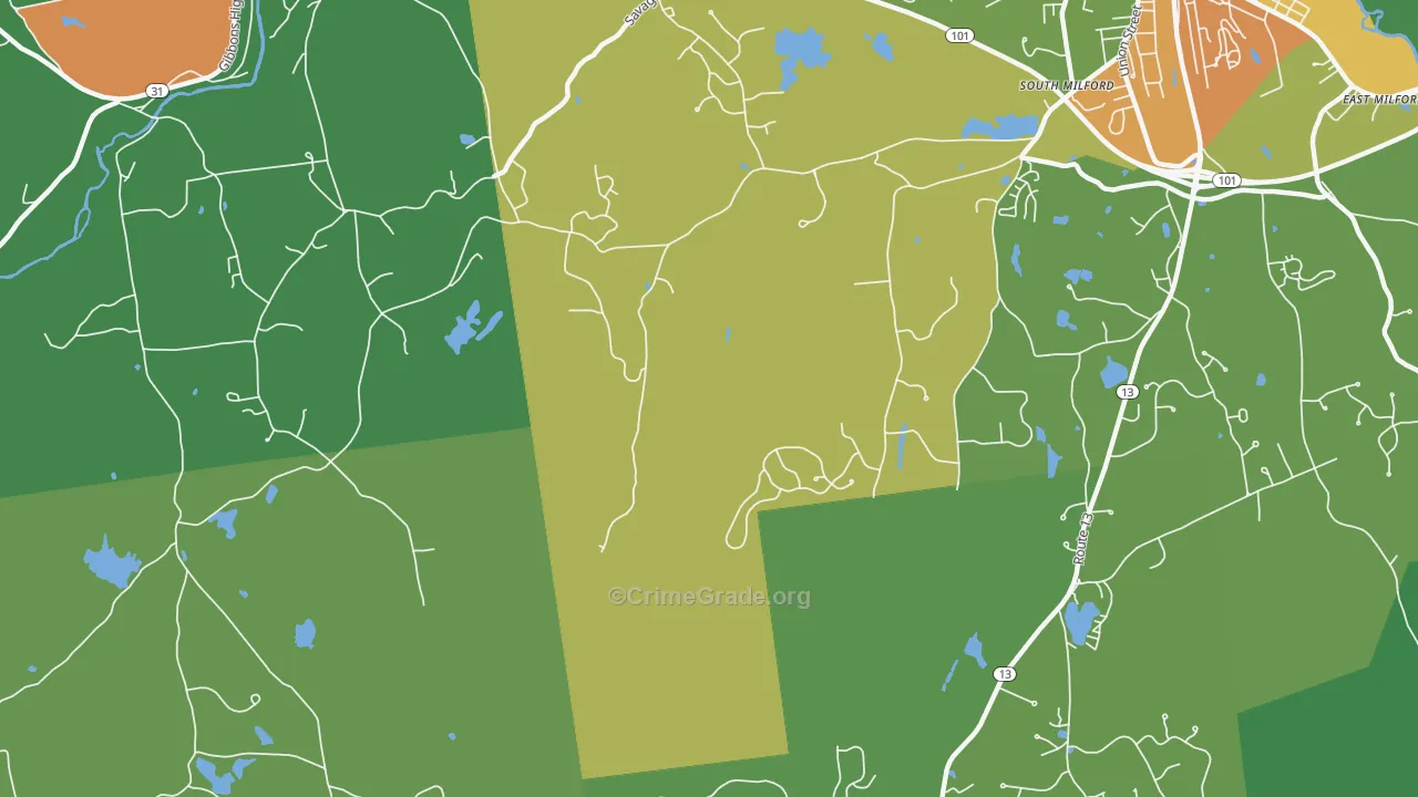 North Brookline, NH Map of Drug-Related Crime Rates
