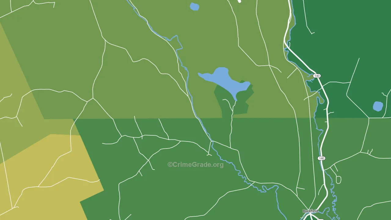 North Buckfield, ME Map of Drug-Related Crime Rates