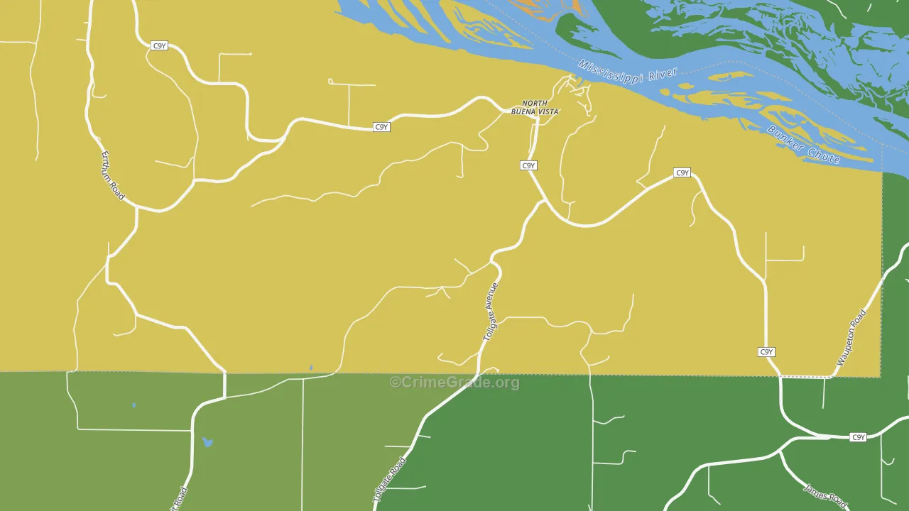 North Buena Vista, IA Map of Drug-Related Crime Rates