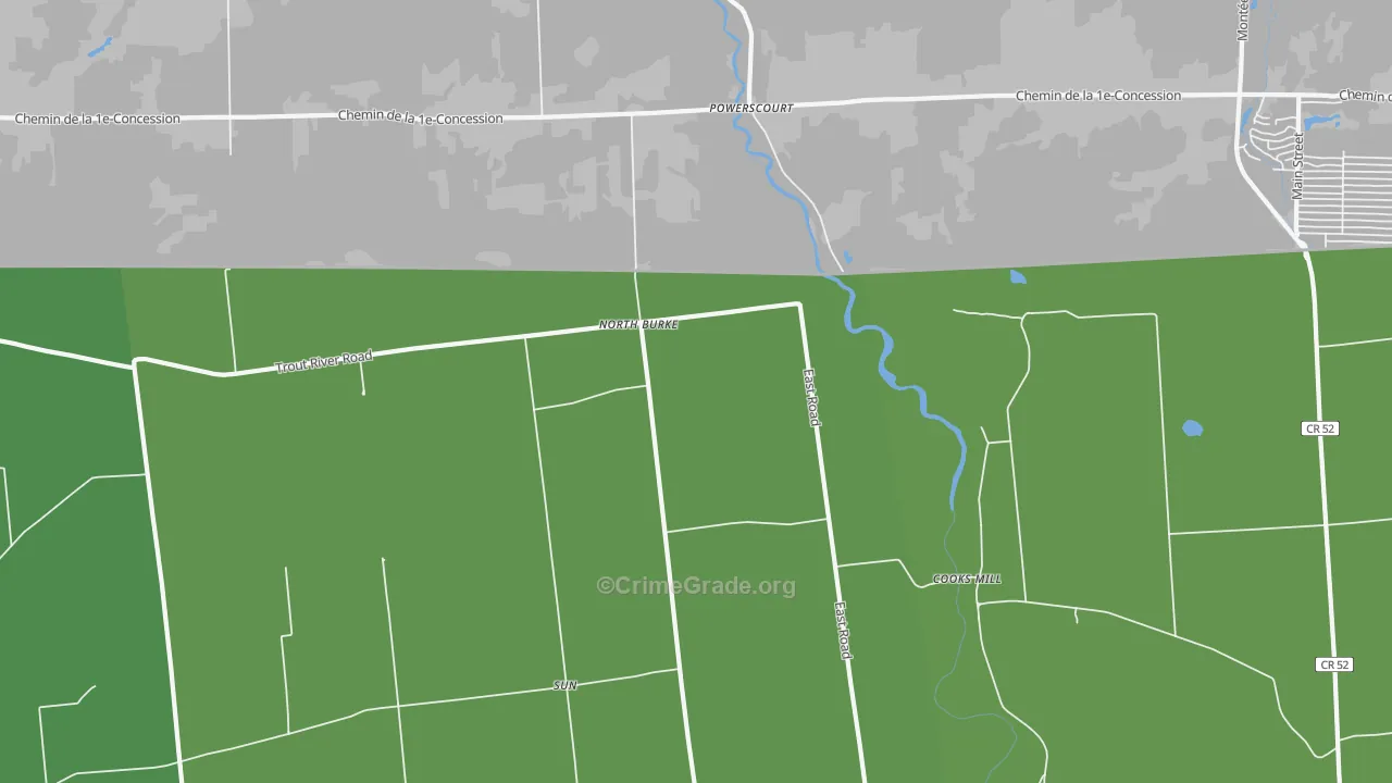 North Burke, NY Map of Drug-Related Crime Rates