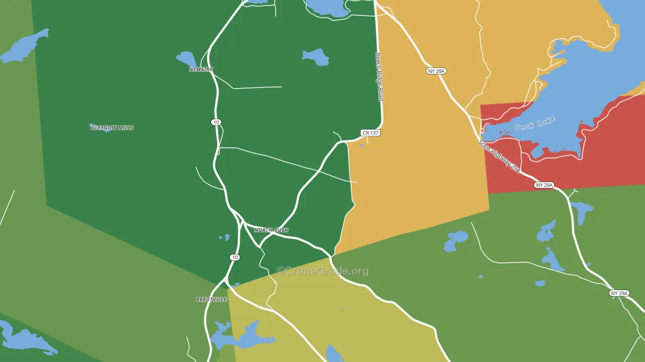 North Bush, NY Map of Drug-Related Crime Rates