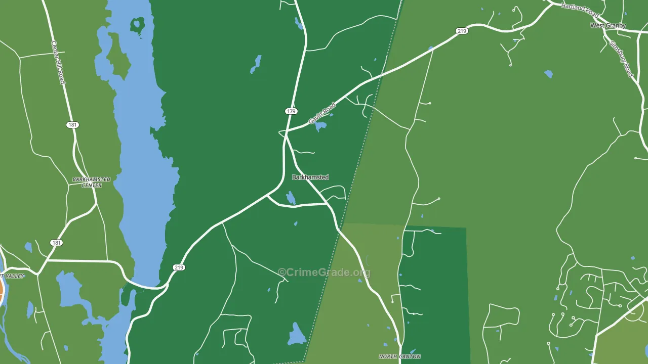 North Canton, CT Map of Drug-Related Crime Rates