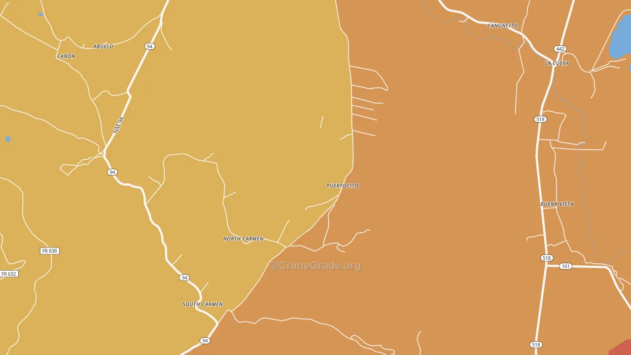 North Carmen, NM Map of Drug-Related Crime Rates