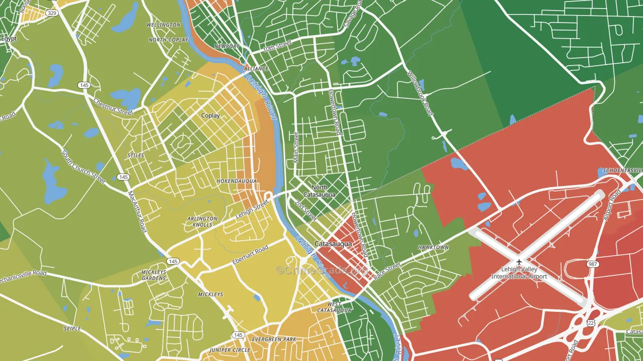 North Catasauqua, PA Map of Drug-Related Crime Rates