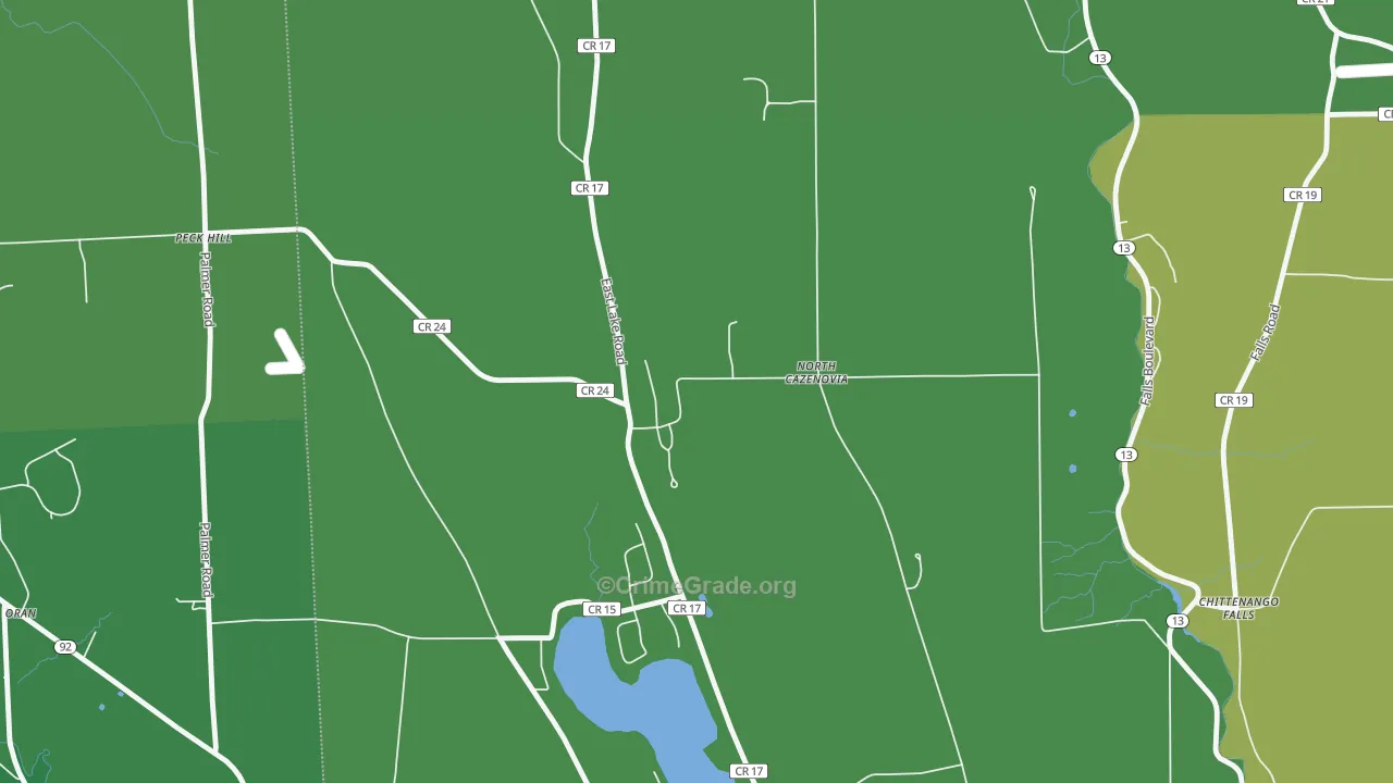 North Cazenovia, NY Map of Drug-Related Crime Rates