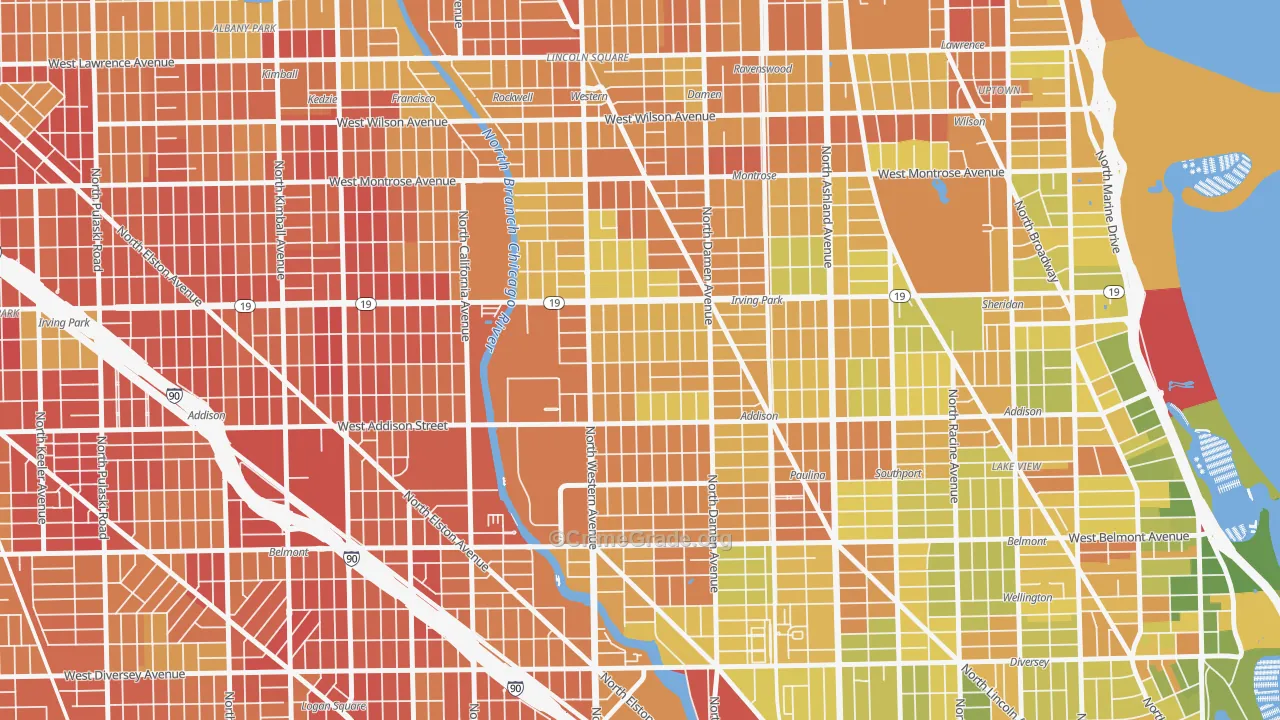 North Center, Chicago, IL Map of Drug-Related Crime Rates