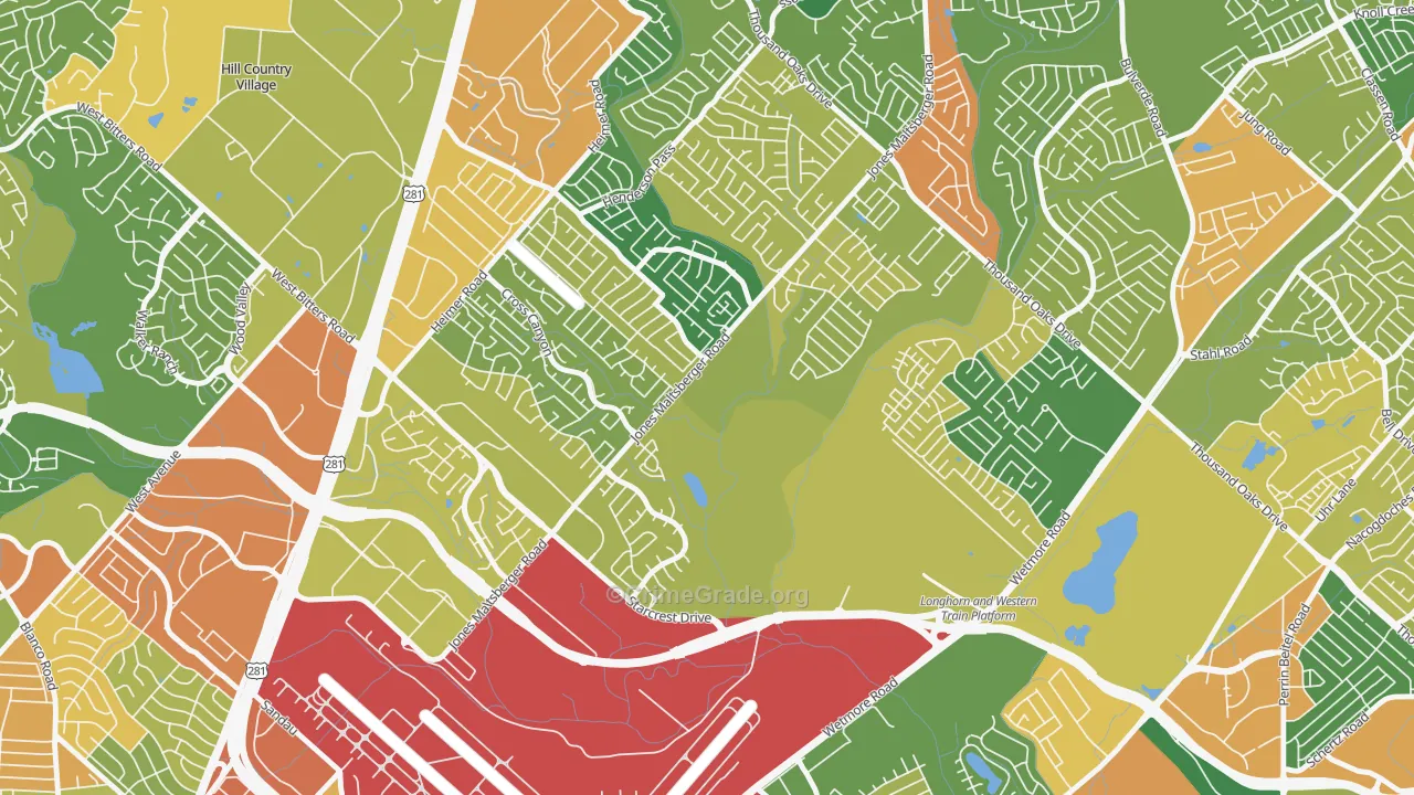 North Central Heritage, San Antonio, TX Map of Drug-Related Crime Rates
