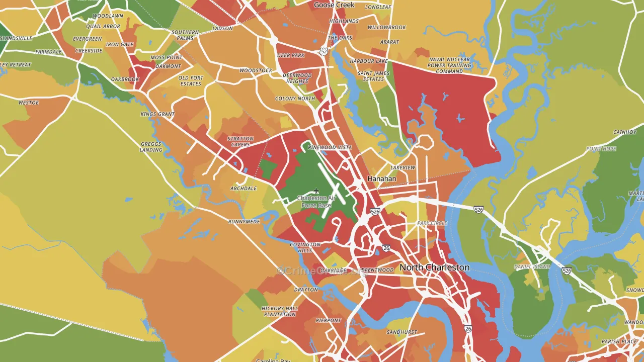 North Charleston, SC Map of Drug-Related Crime Rates