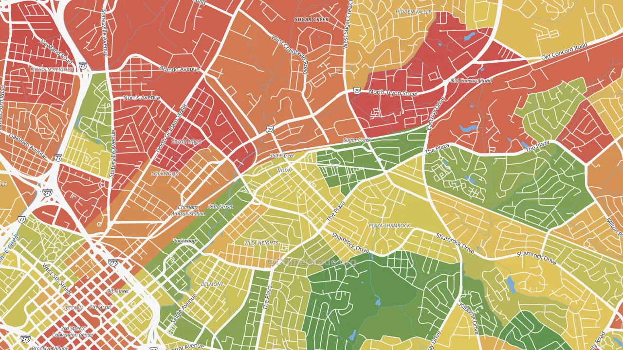 North Charlotte, Charlotte, NC Map of Drug-Related Crime Rates
