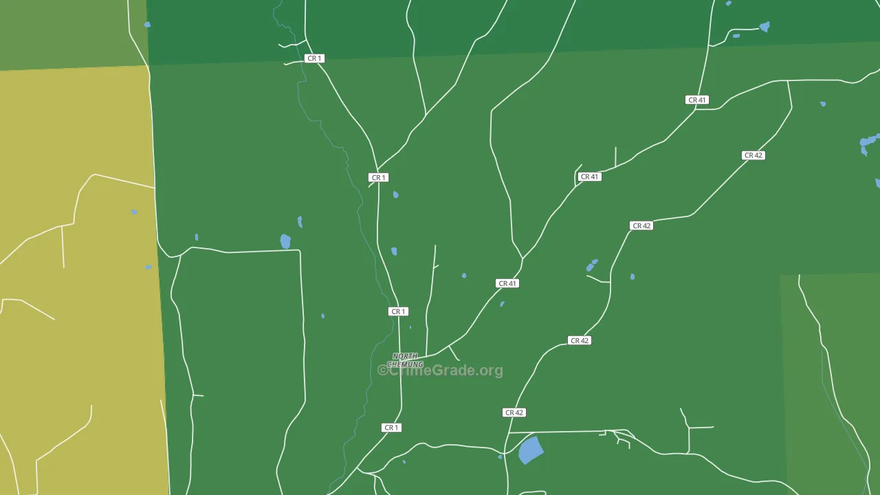 North Chemung, NY Map of Drug-Related Crime Rates