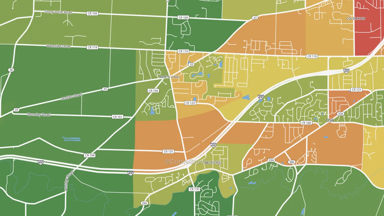 North Chili, NY Map of Drug-Related Crime Rates