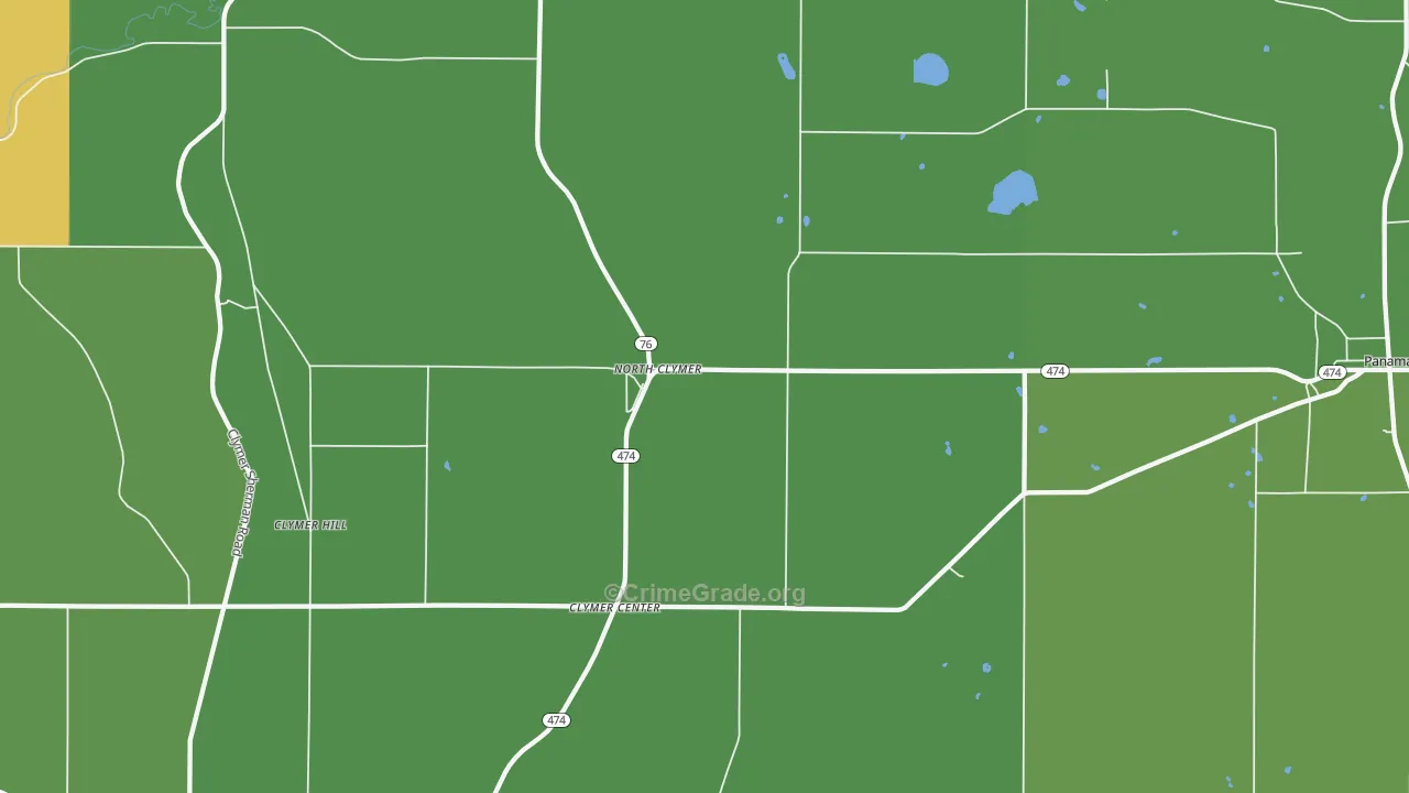 North Clymer, NY Map of Drug-Related Crime Rates