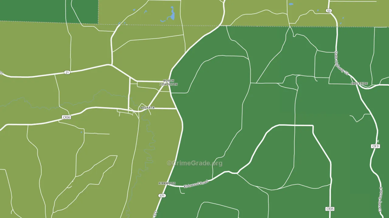 North Cohocton, NY Map of Drug-Related Crime Rates