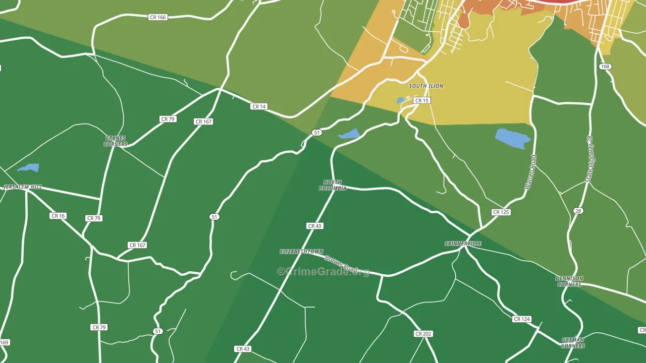 North Columbia, NY Map of Drug-Related Crime Rates