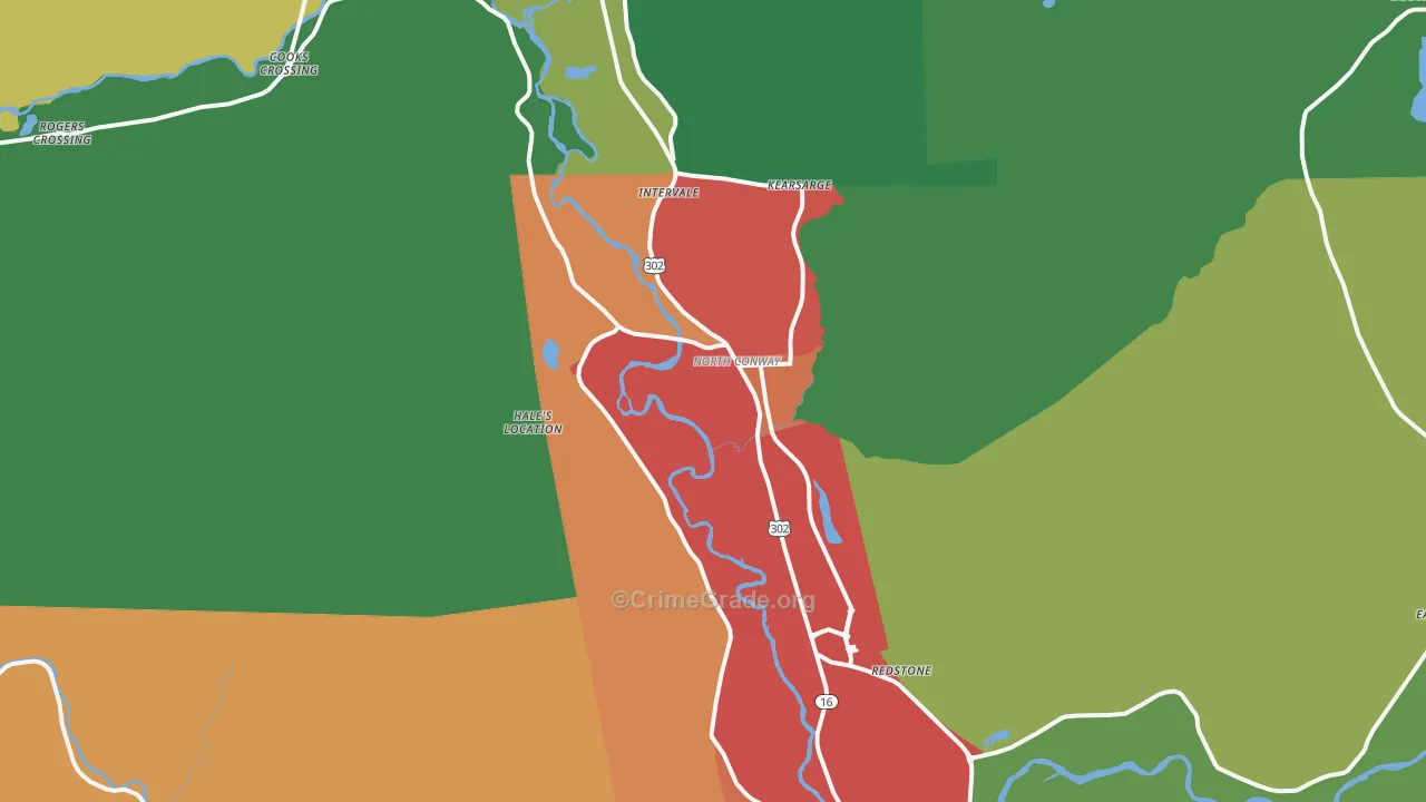 North Conway, NH Map of Drug-Related Crime Rates