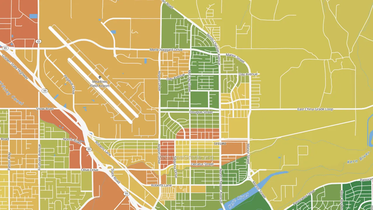 North Country Meadows, Oildale, CA Map of Drug-Related Crime Rates