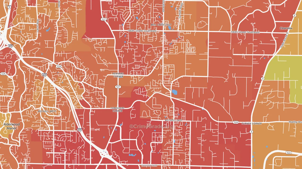 North Creek, Bothell, WA Map of Drug-Related Crime Rates