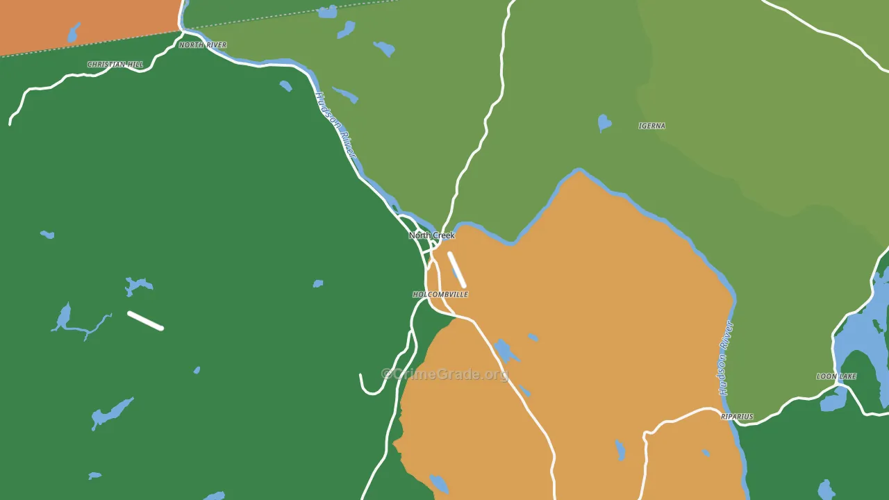 North Creek, NY Map of Drug-Related Crime Rates