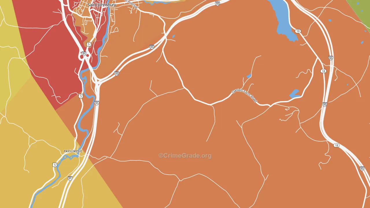 North Danville, VT Map of Drug-Related Crime Rates