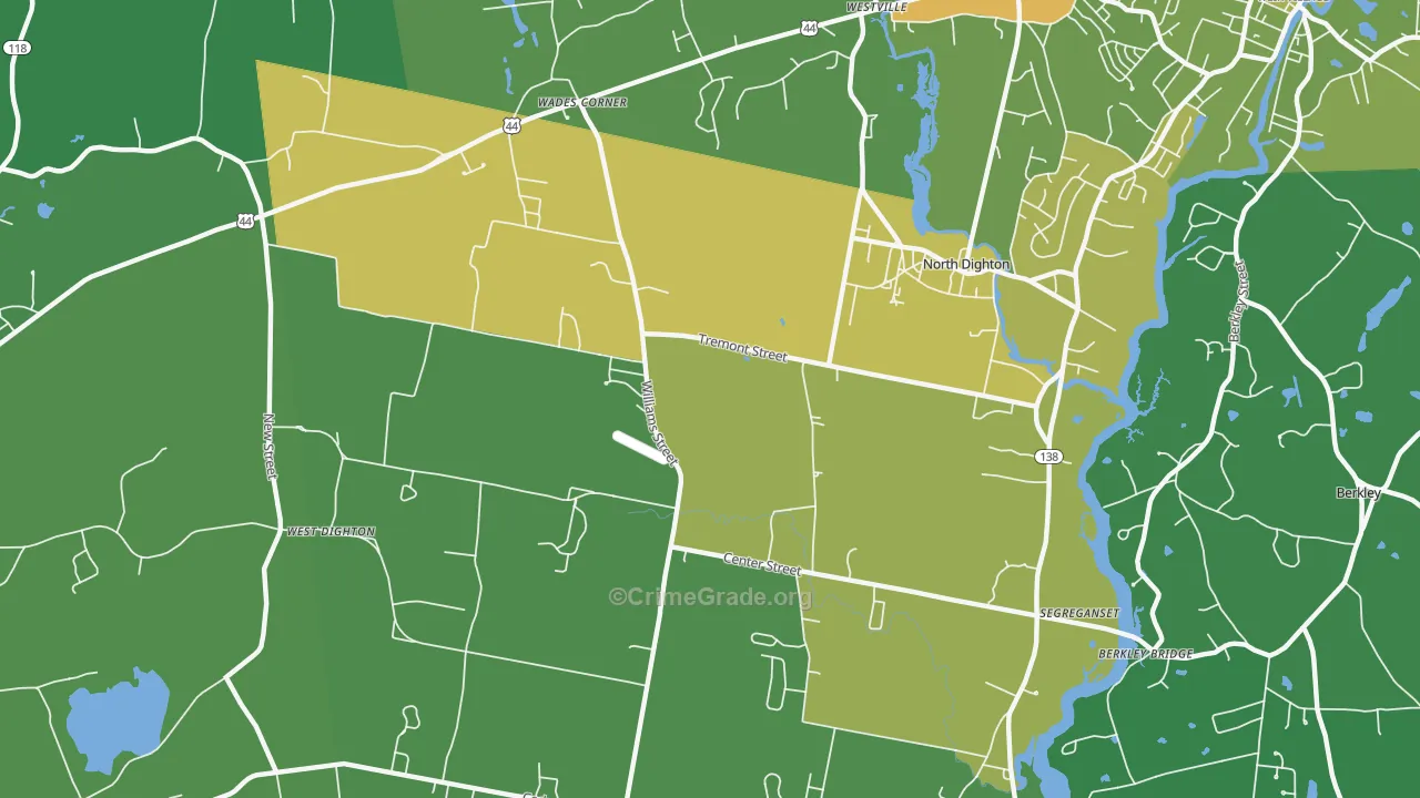 North Dighton, MA Map of Drug-Related Crime Rates