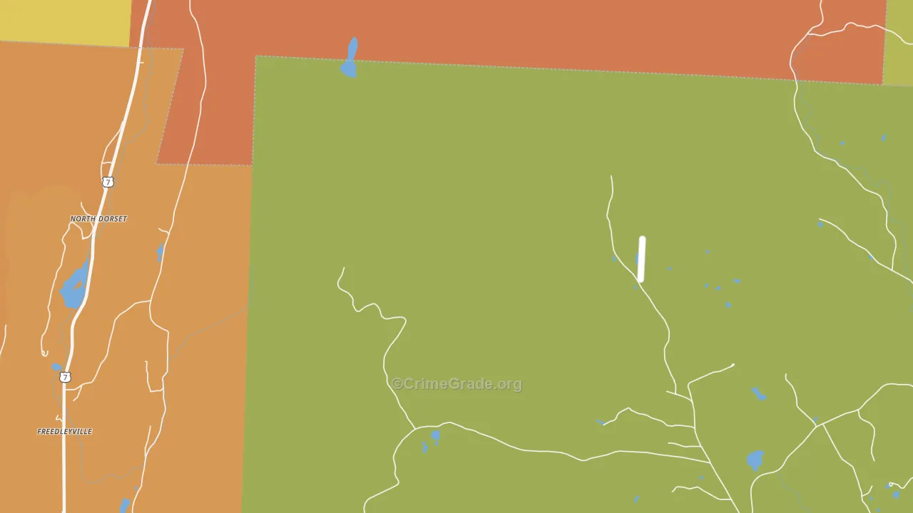 North Dorset, VT Map of Drug-Related Crime Rates