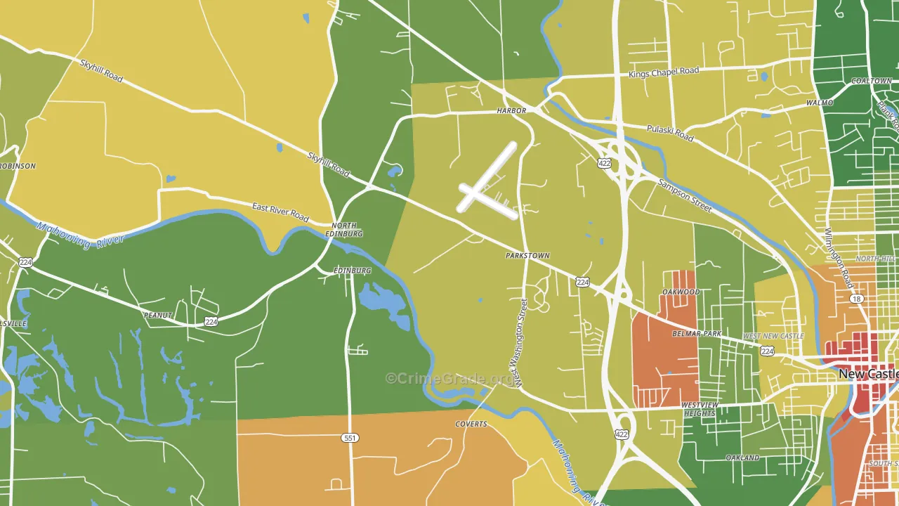North Edinburg, PA Map of Drug-Related Crime Rates