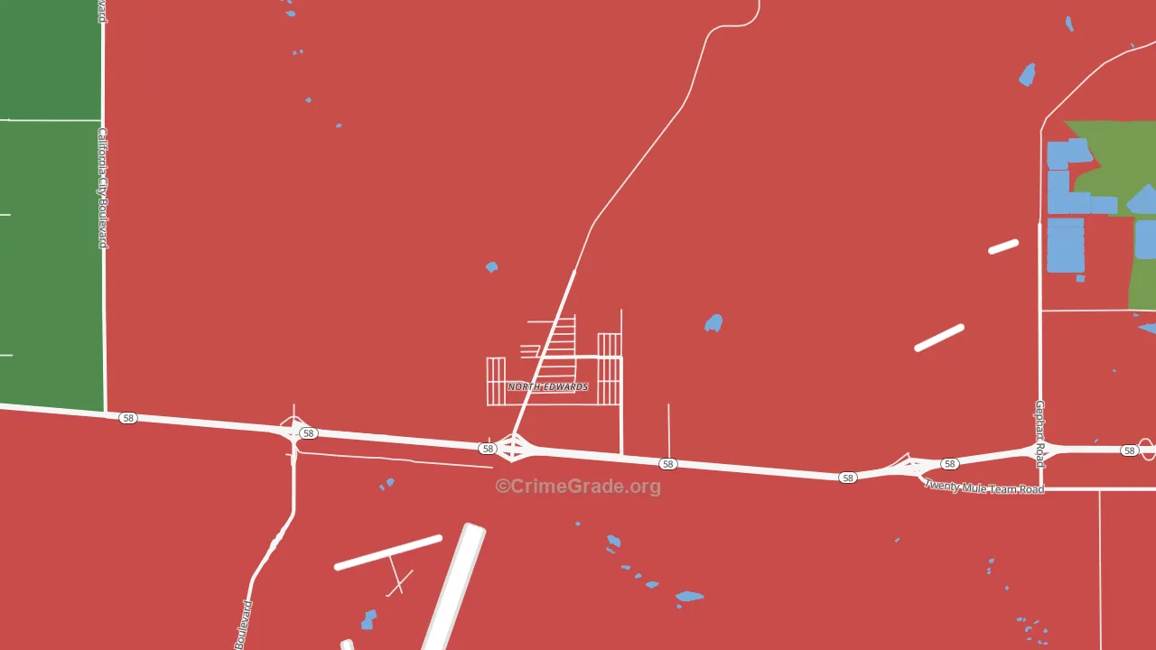 North Edwards, CA Map of Drug-Related Crime Rates