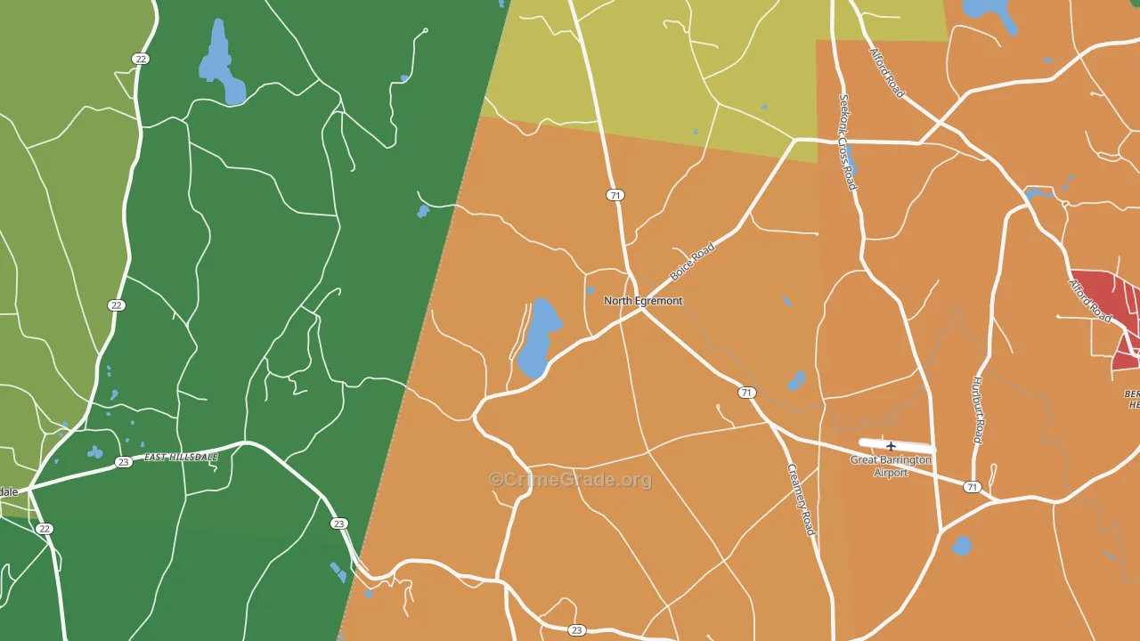 North Egremont, MA Map of Drug-Related Crime Rates