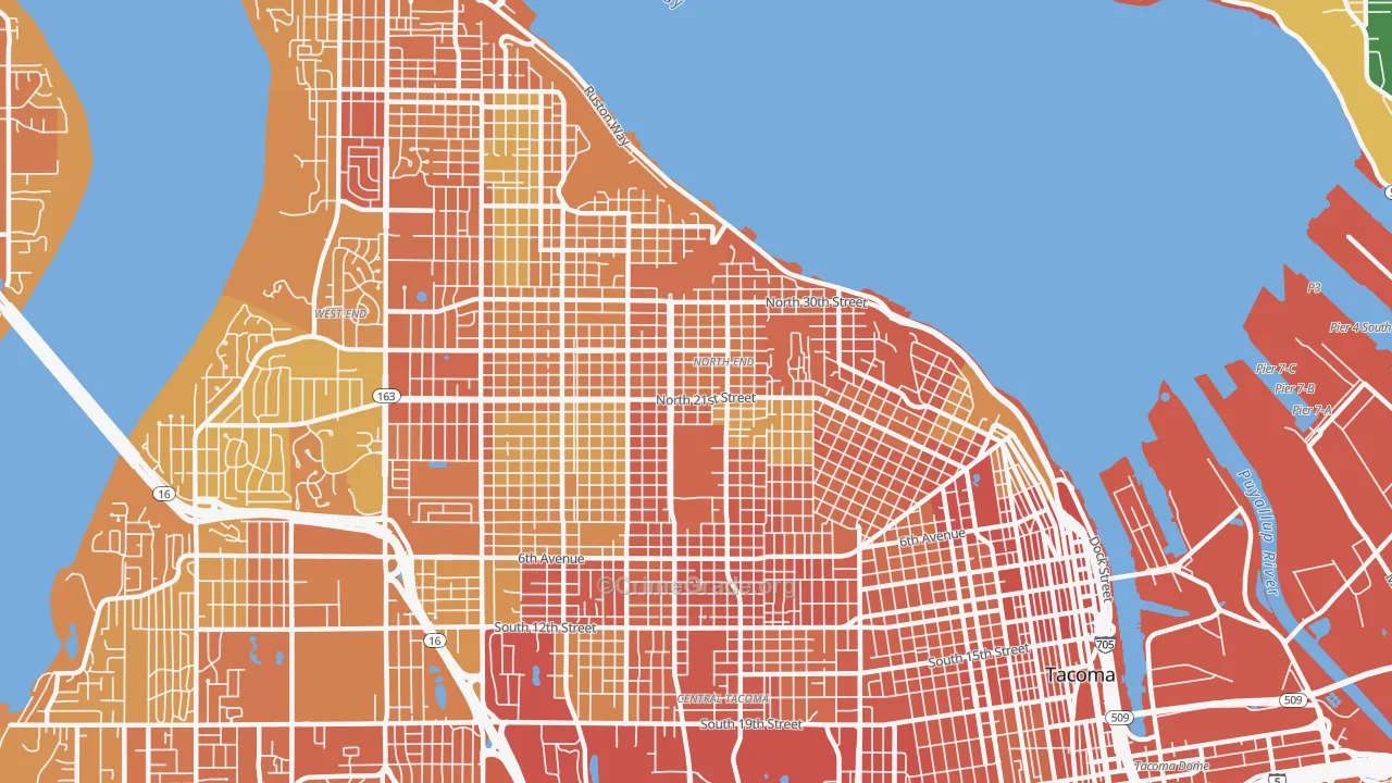 North End, Tacoma, WA Map of Drug-Related Crime Rates
