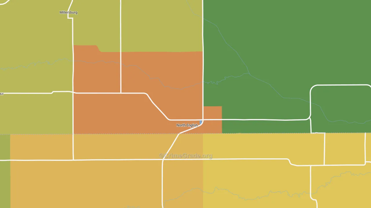 North English, IA Map of Drug-Related Crime Rates