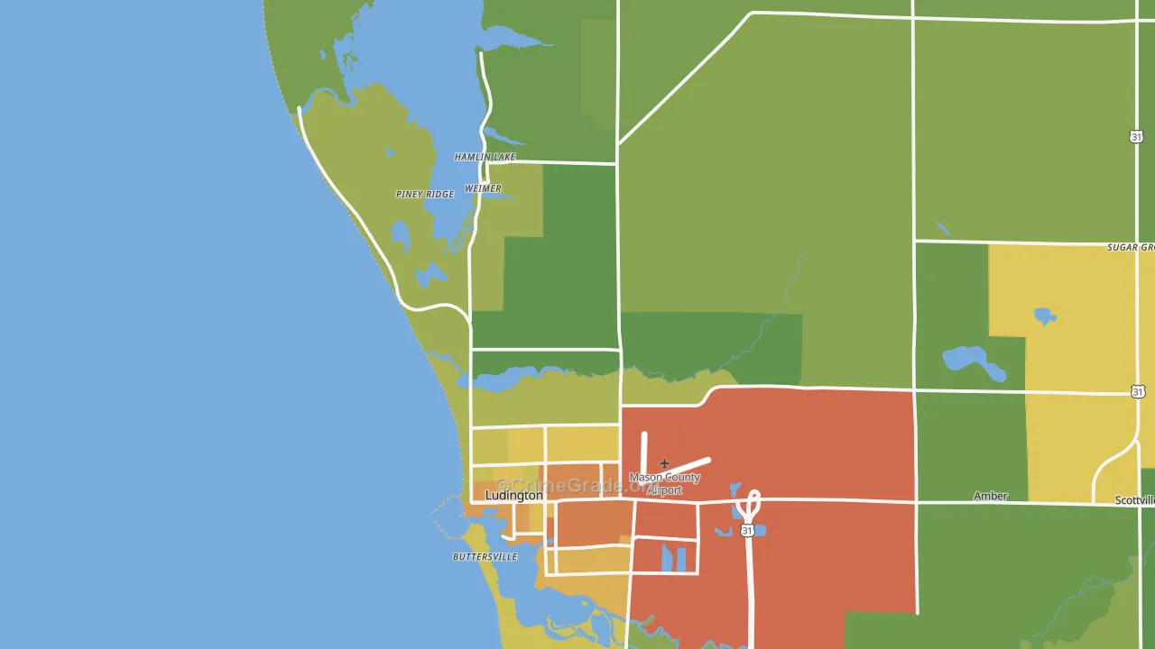 North Epworth, MI Map of Drug-Related Crime Rates