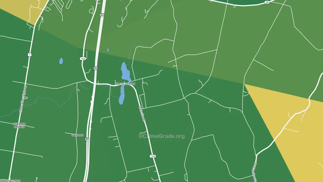 North Fairfax, VT Map of Drug-Related Crime Rates