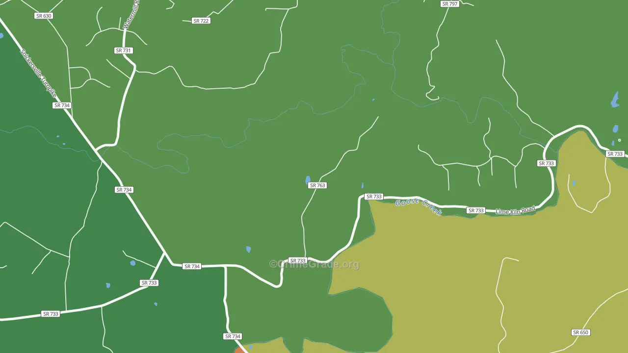North Fork, VA Map of Drug-Related Crime Rates
