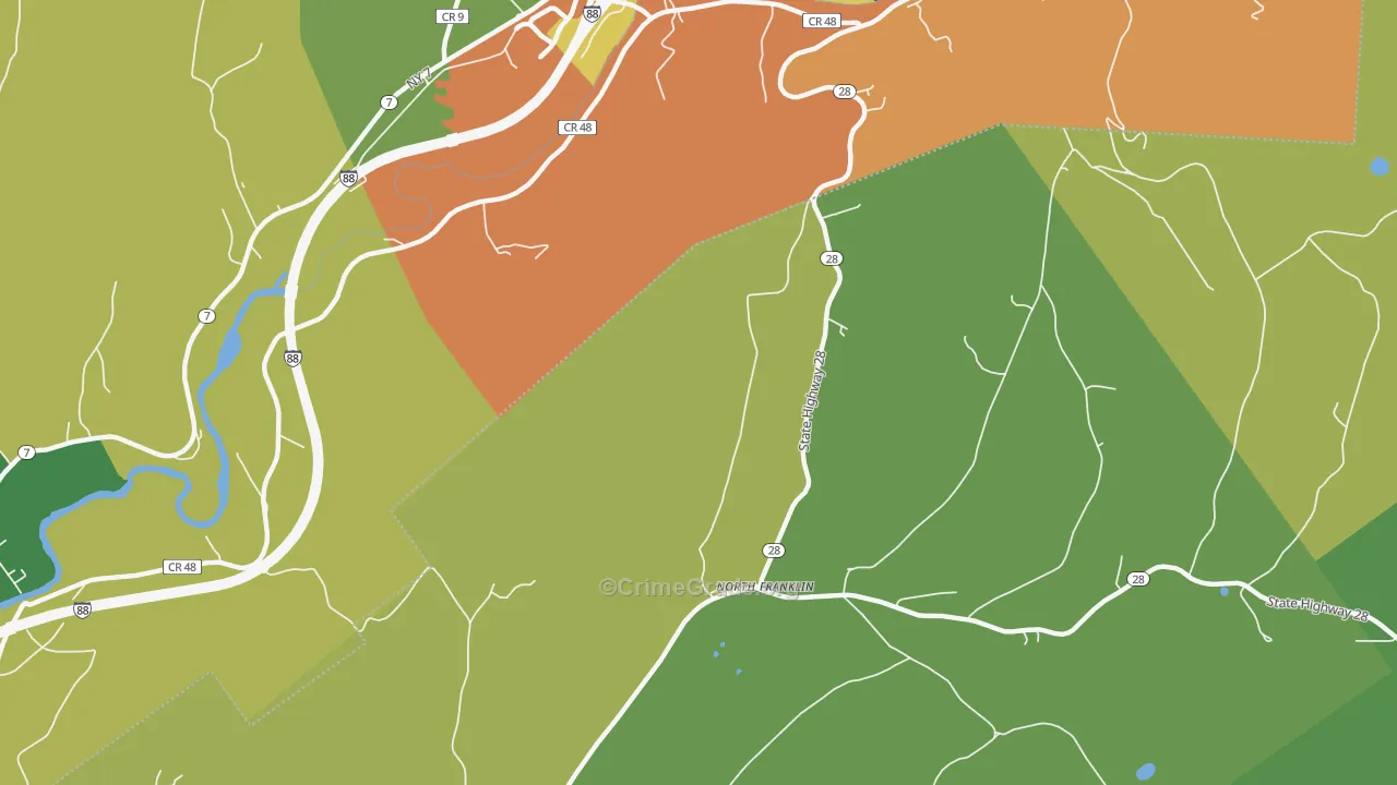North Franklin, NY Map of Drug-Related Crime Rates