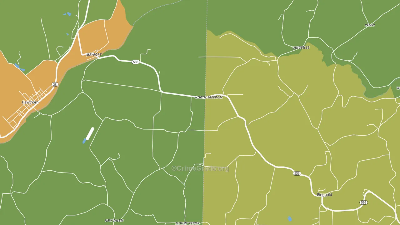 North Freedom, PA Map of Drug-Related Crime Rates