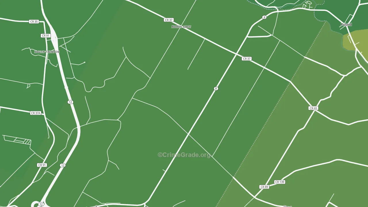 North Gage, NY Map of Drug-Related Crime Rates