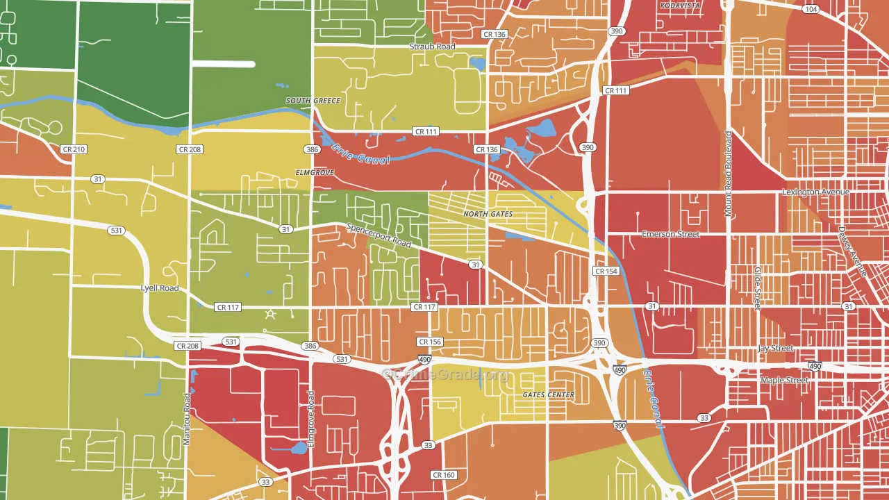 North Gates, NY Map of Drug-Related Crime Rates