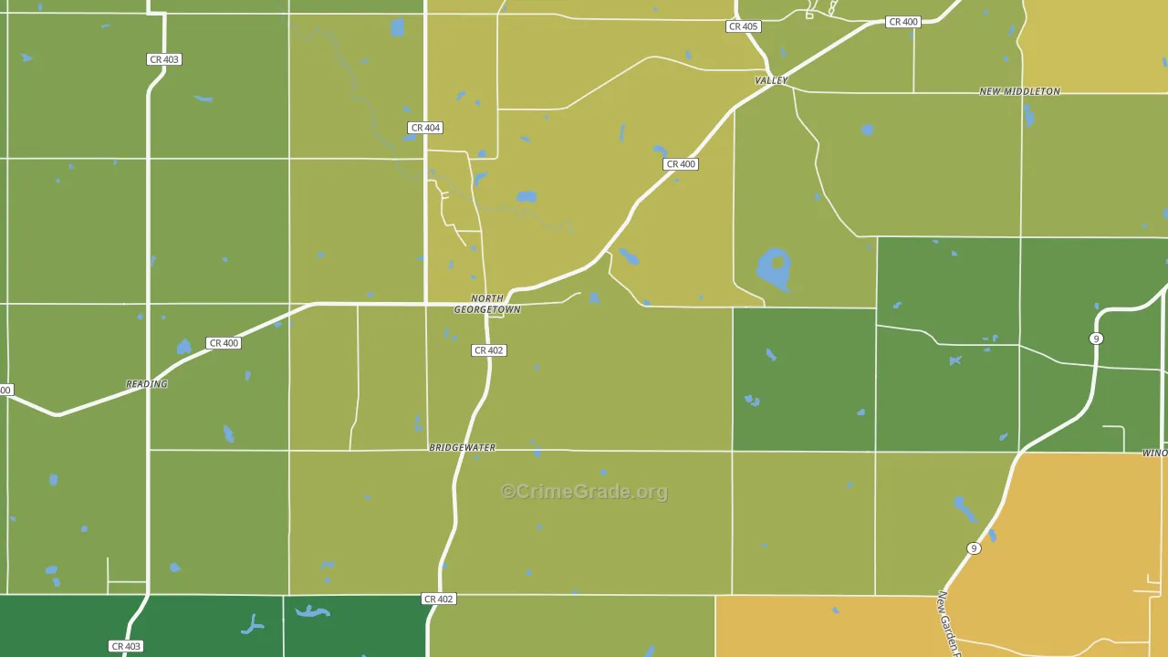 North Georgetown, OH Map of Drug-Related Crime Rates