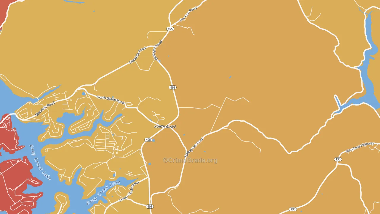 North Glade, MD Map of Drug-Related Crime Rates
