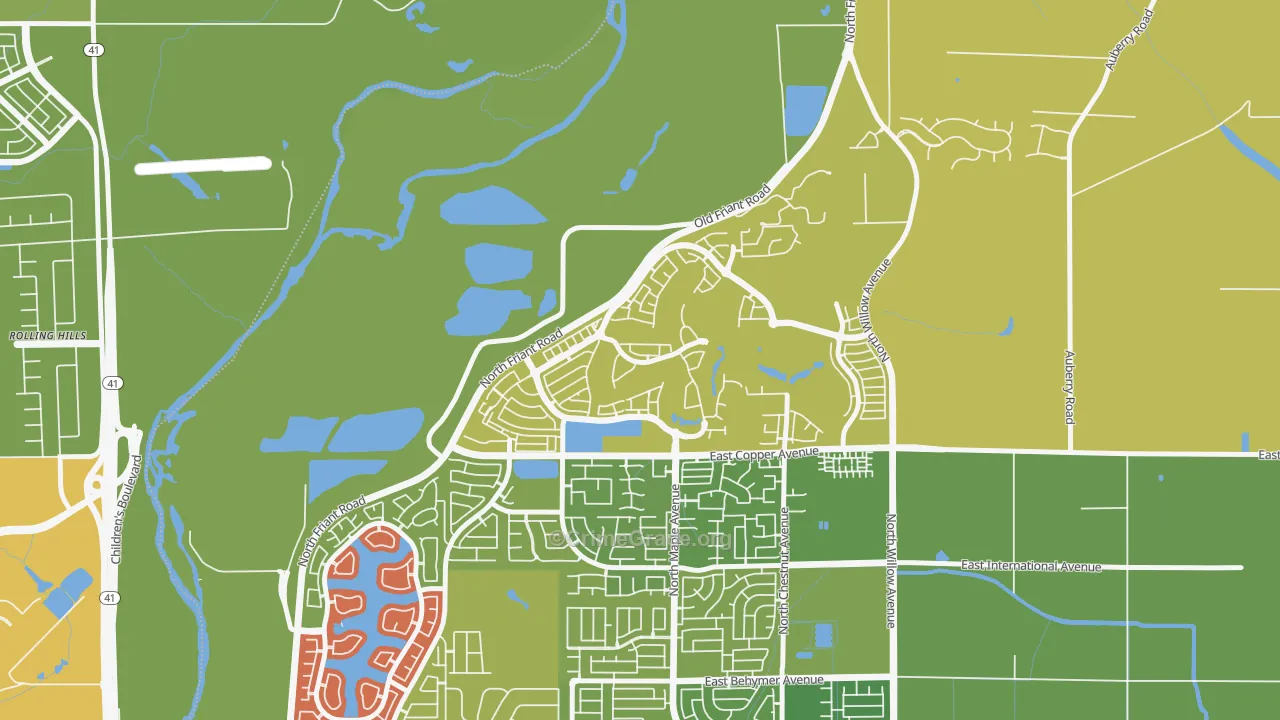 North Growth Area, Fresno, CA Map of Drug-Related Crime Rates