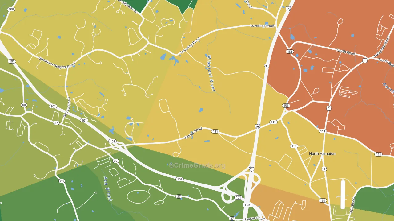 North Hampton Center, NH Map of Drug-Related Crime Rates