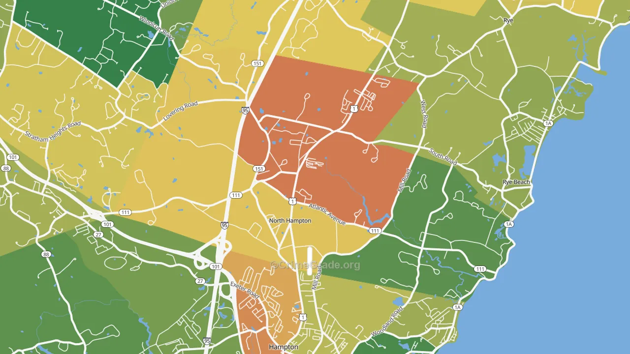 North Hampton, NH Map of Drug-Related Crime Rates