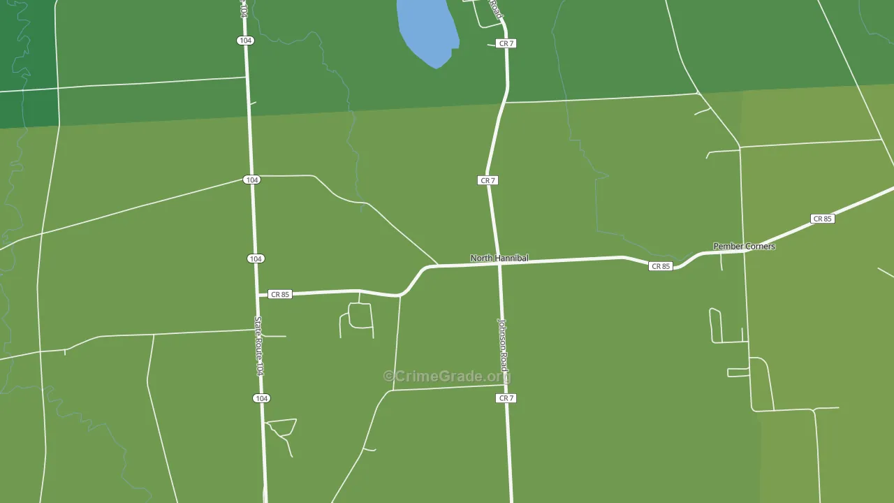 North Hannibal, NY Map of Drug-Related Crime Rates